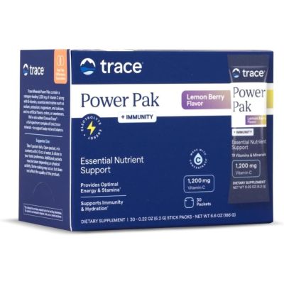Trace Minerals Electrolyte Stamina Power Pak + Immunity Lemon Berry,  30 Stick Packs