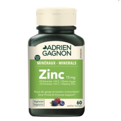 Adrien Gagnon Zinc 15mg with Vitamin C x 60 Lozenges