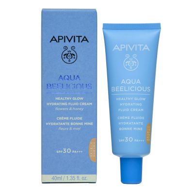 Apivita Aqua Beelicious Healthy Glow Hydrating Fluid Cream Tinted SPF30, 40ml