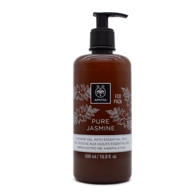 Apivita Pure Jasmine Shower Gel with Essential Oils - Ecopack, 500ml