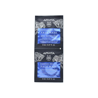 Apivita Moisturizing & Anti-pollution Face Mask With Sea Lavender   2x8ml