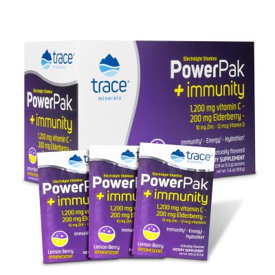 POWER PAK + IMMUNITY LEMON BERRY x 30 PACKETS Trace Minerals