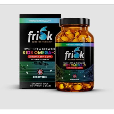 Frisk Kids Omega-3 Twist Off & Chewable, 60 Caps