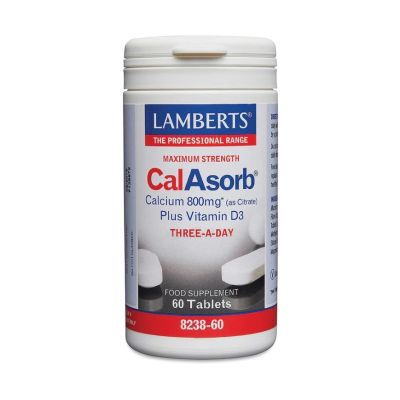 Lamberts CalAsorb Calcium 800mg with Vitamin D3 x 60 Tablets