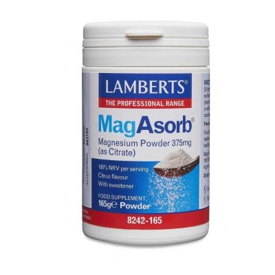Lamberts MagAsorb Magnesium Powder 375mg, 165 g