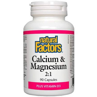 Natural Factors Calcium & Magnesium 2:1 Plus Vitamin D3 x 90 Capsules