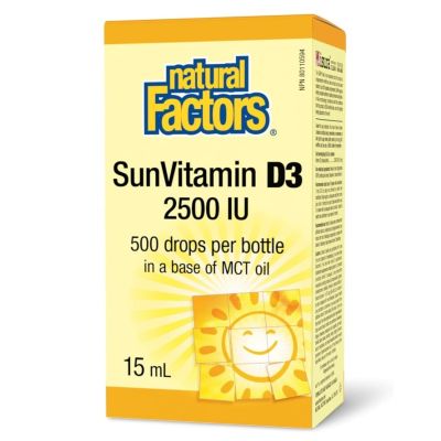Natural Factors SunVitamin D3 Drops 2500 IU, 15ml