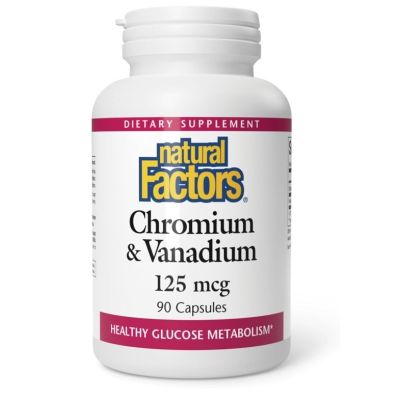 Natural Factors Chromium & Vanadium 125mcg x 90 Caps