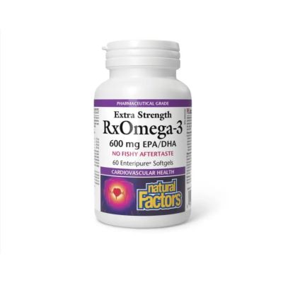 Natural Factors Extra Strength RxOmega-3 600 mg EPA/DHA x 60 Caps