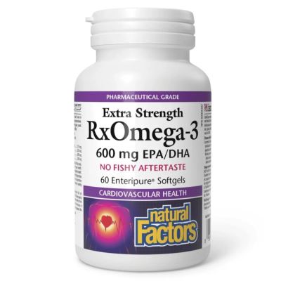Natural Factors Extra Strength RxOmega-3 600 mg EPA/DHA x 60 Caps
