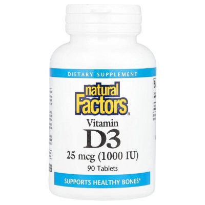 Natural Factors Vitamin D3 25mcg (1,000 IU) x 90 Tablets