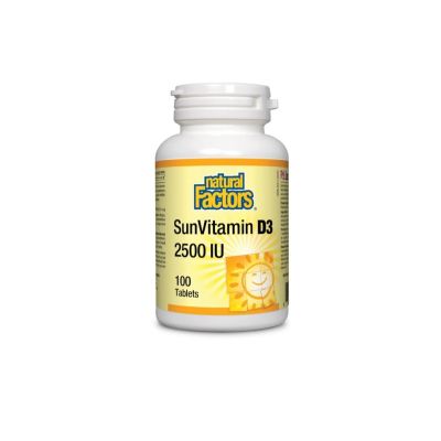 Natural Factors SunVitamin-D3 2500 IU X 100 Tablets