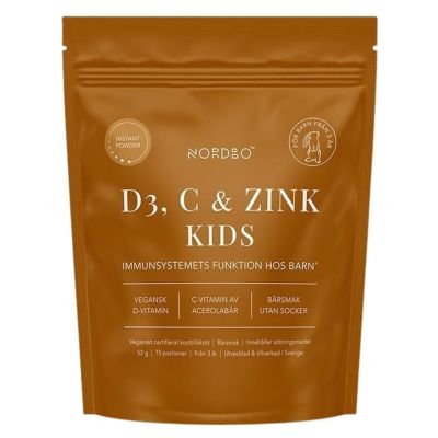 NORDBO D3, C & Zinc Kids Powder, 53g