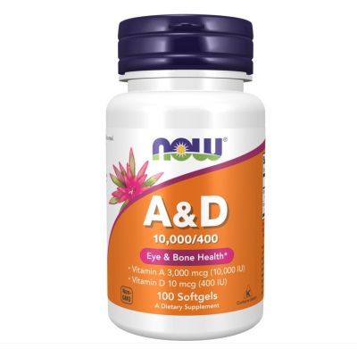 NOW Vitamin A & D 10,000/400 IU x 100 Softgels