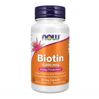 NOW Biotin 5,000mcg x 60 Capsules
