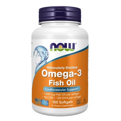 Now Omega-3 Fish Oil, Molecularly Distilled, 100 Softgels