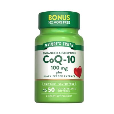 Nature’s Truth CoQ-10 100mg with Black Pepper Extract x 50 Quick Release Softgels