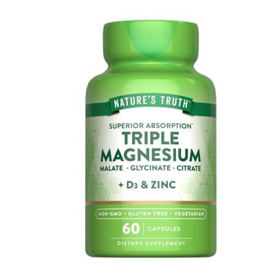 Nature's Truth Triple Magnesium Complex with D3 & Zinc x 60 Capsules