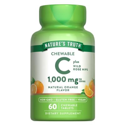 Nature’s Truth Vitamin C 1000mg with Wild Rose Hips x 60 Chewable Tablets