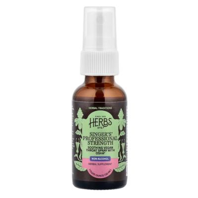 HERBS ETC. Singer`s Saving Grace Professional Strength Non Alcohol Spray, 30ml