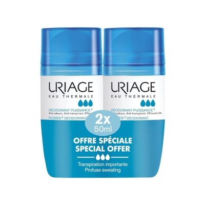 Uriage Promo Power3 Deodorant, 2 x 50ml