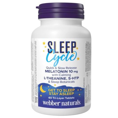 Webber Naturals Sleep Cycle Melatonin with L-Theanine, 5-HTP & Sleep Botanicals x 60 Tablets