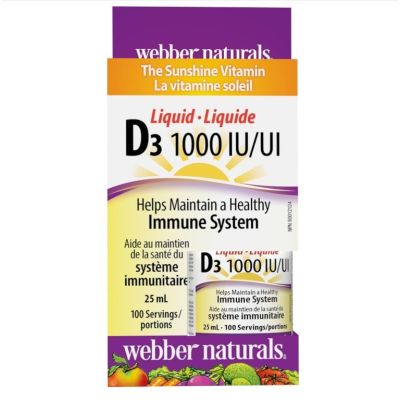 Webber Naturals Vitamin D3 1000 IU Liquid, 25ml