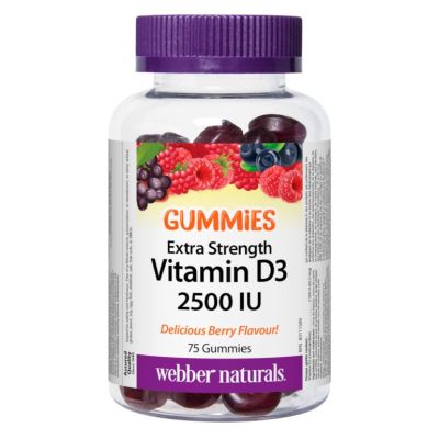 Webber Naturals Vitamin D3 2500 IU x 75 Gummies