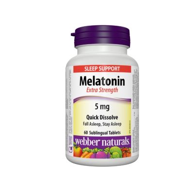 Webber Naturals Melatonin 5mg Extra Strength x 60 Sublingual Tablets