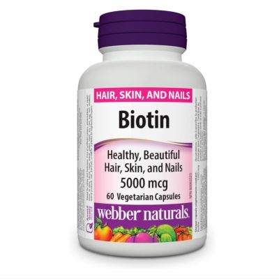 Webber Naturals Biotin 5,000mcg x 60 Capsules