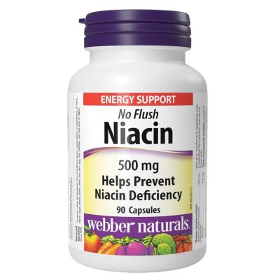 Webber Naturals No Flush Niacin 500mg x 90 Capsules