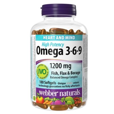 Webber Naturals Omega 3-6-9 1200mg x 180 Softgels