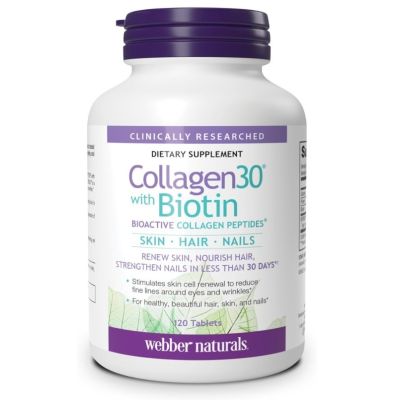 Webber Naturals Collagen30 with Biotin Bioactive Collagen Peptides x 120 Tablets