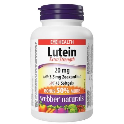 Webber Naturals Lutein 20mg with 3.5mg Zeaxanthin x 45 Softgels